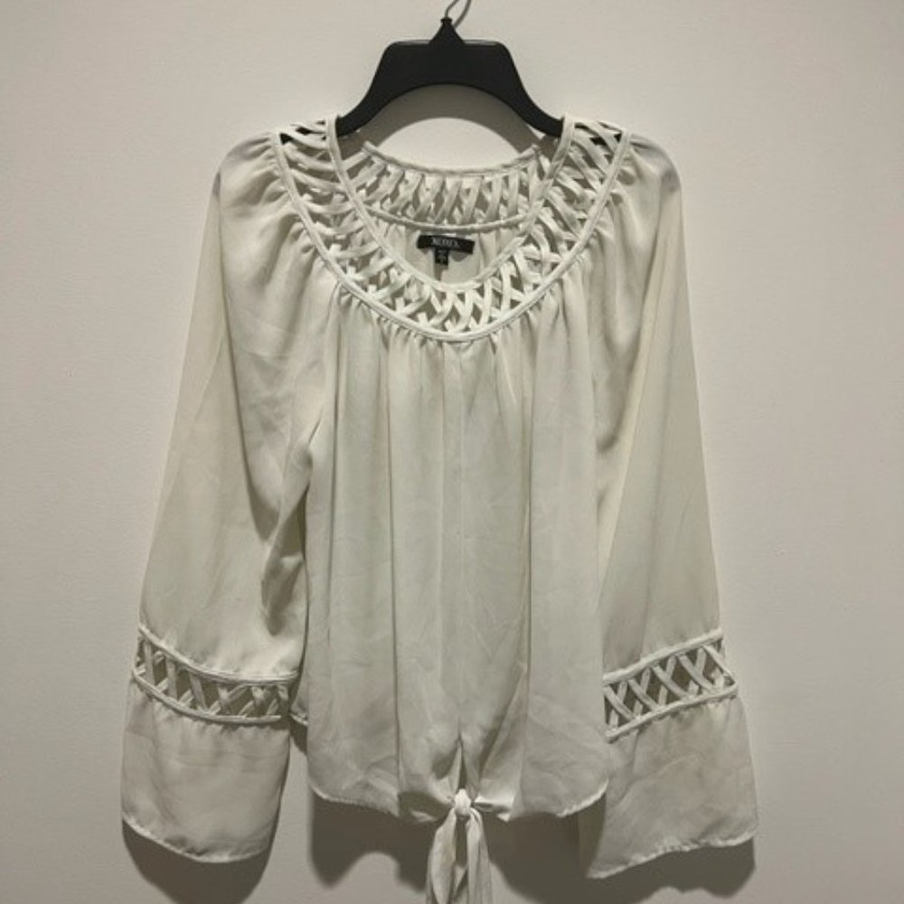 XOXO Long sleeve semi sheer blouse
